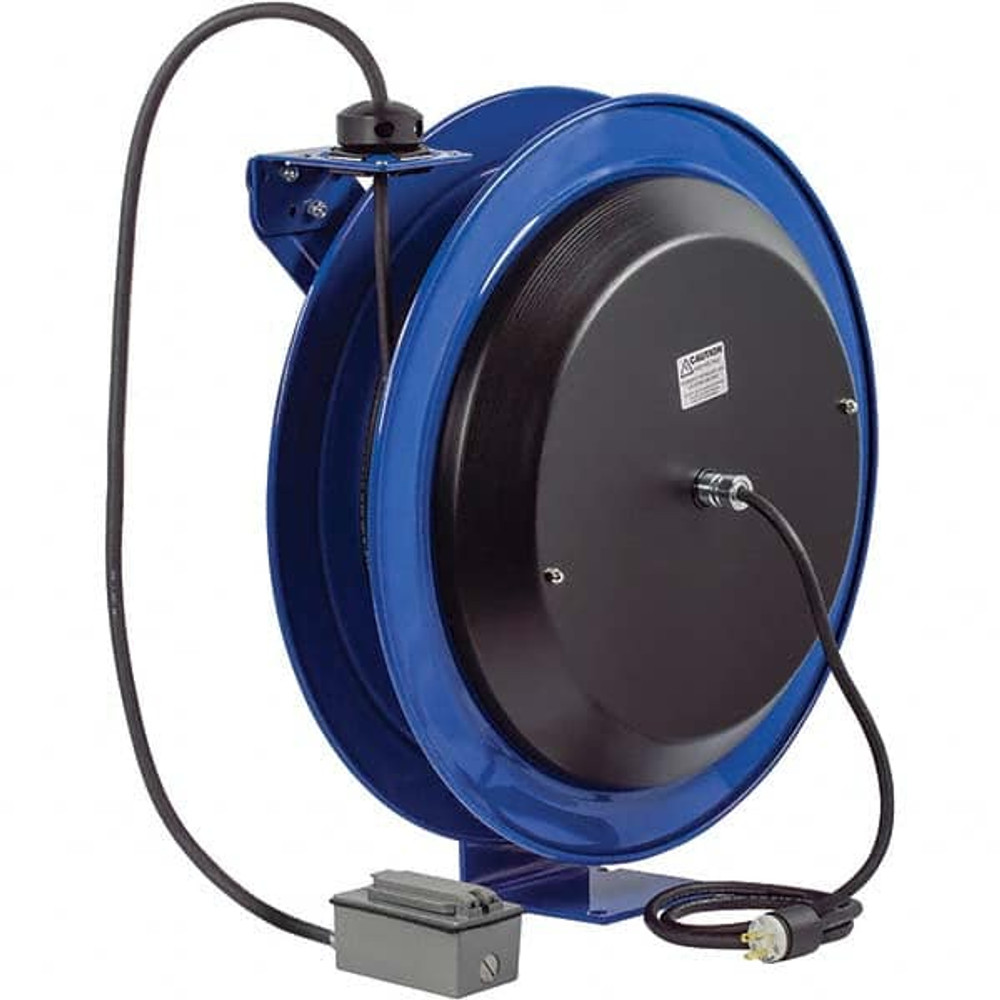 CoxReels PC24-0012-F Cord & Cable Reel: 12 AWG, 100' Long, Duplex Outlet Box with GFCI End