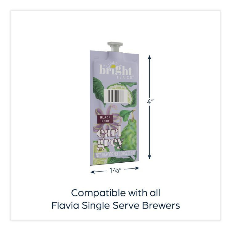 LAVAZZA FLAVIA® 48026 The Bright Tea Co. Earl Grey Black Tea Freshpack, 100/Carton