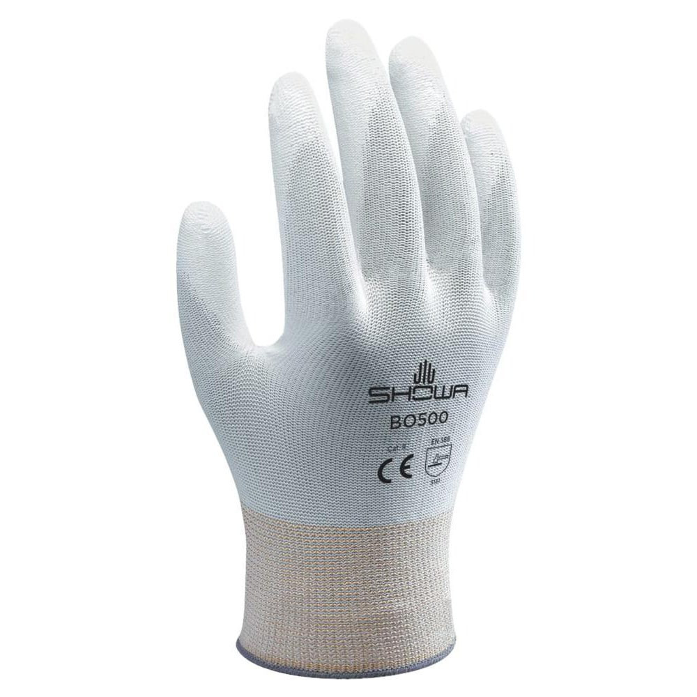 SHOWA BO500W-S General Purpose Work Gloves: Small, Polyurethane Coated, Synthetic Blend