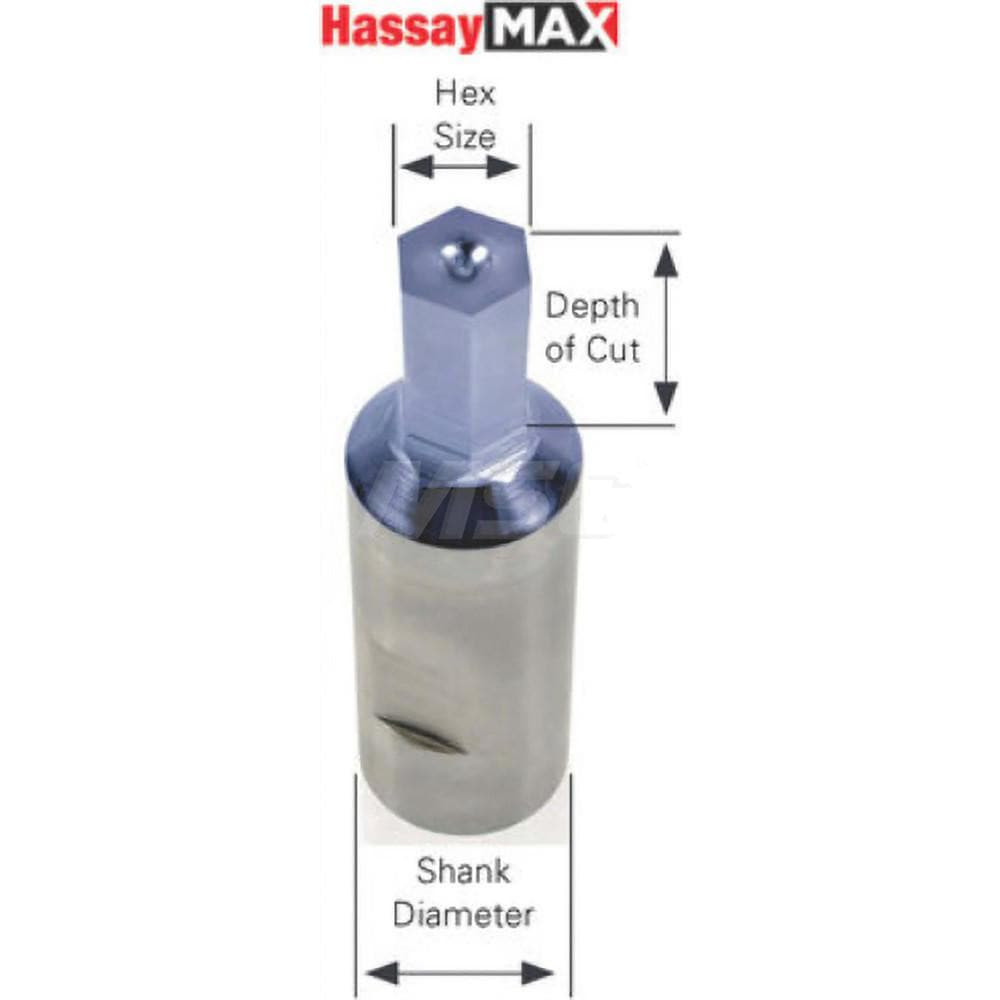 Hassay-Savage 66536-M Rotary Broaches; Broaches Type: Hexagon Broaches ; Broach Size: 0.5625in ; Tool Material: Hardened Proprietary Alloy ; Coated: Uncoated ; Broach Body Width: 0.5670in ; Shank Size: 0.7500