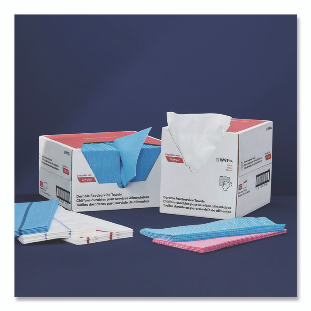 CASCADES TISSUE GROUP PRO W921 Tuff-Job S900 Antimicrobial Foodservice Towels, 12 x 24, White/Red, 150/Carton