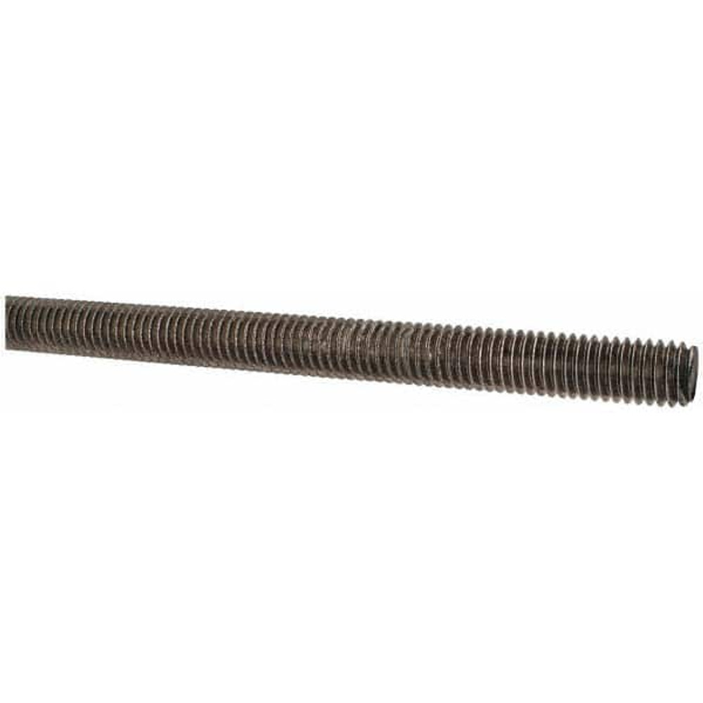 MSC 45500 Threaded Rod: 7/16-14, 3' Long, Stainless Steel, Grade 304 (18-8)