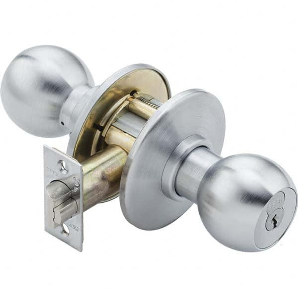 Best 8K30N4AS3626 Knob Locksets; Cylinder Type: Keyless ; Type: Passage ; Door Thickness: 1 3/8 - 2 ; Material: Brass ; Finish/Coating: Satin Chrome; Satin Chrome ; Compatible Door Thickness: 1 3/8 - 2