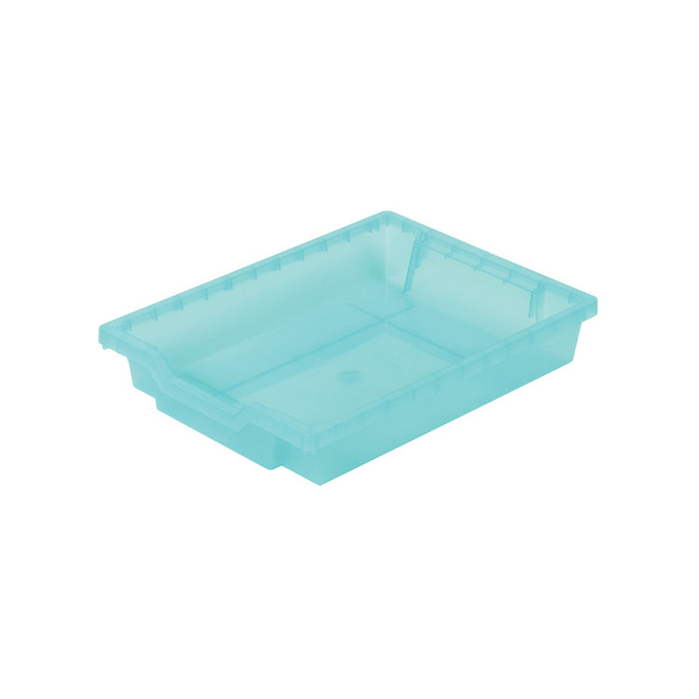 GRATNELLS USA, LLC SASET054429 Callero Plus Shield Double Trolley Set 05, Antimicrobial, Metal, 16 F1 Shallow Bins, 27.4" x 17.3" x 41.5", Silver/Trans Kiwi