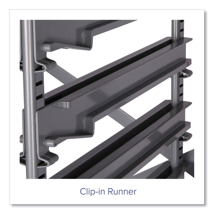GRATNELLS USA, LLC SSET014409 Callero Tilted Tray Trolley Set 01, Metal, 1 Shelf, 9 F2 Deep Bins, 40.6" x 17.3" x 41.5", Silver/Flame Red