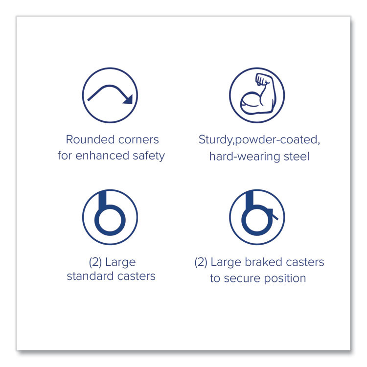 GRATNELLS USA, LLC SSET034406 Callero Plus Treble Column Trolley Set 03, Metal, 1 Shelf, 24 F1 Shallow Bins, 40.6" x 17.3" x 41.5", Silver/Royal Blue