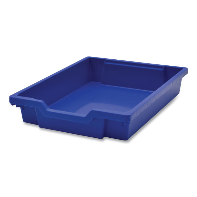 GRATNELLS USA, LLC SSET054406 Callero Plus Double Column Trolley Set 05, Metal, 1 Shelf, 16 F1 Shallow Bins, 27.4" x 17.3" x 41.5", Silver/Royal Blue