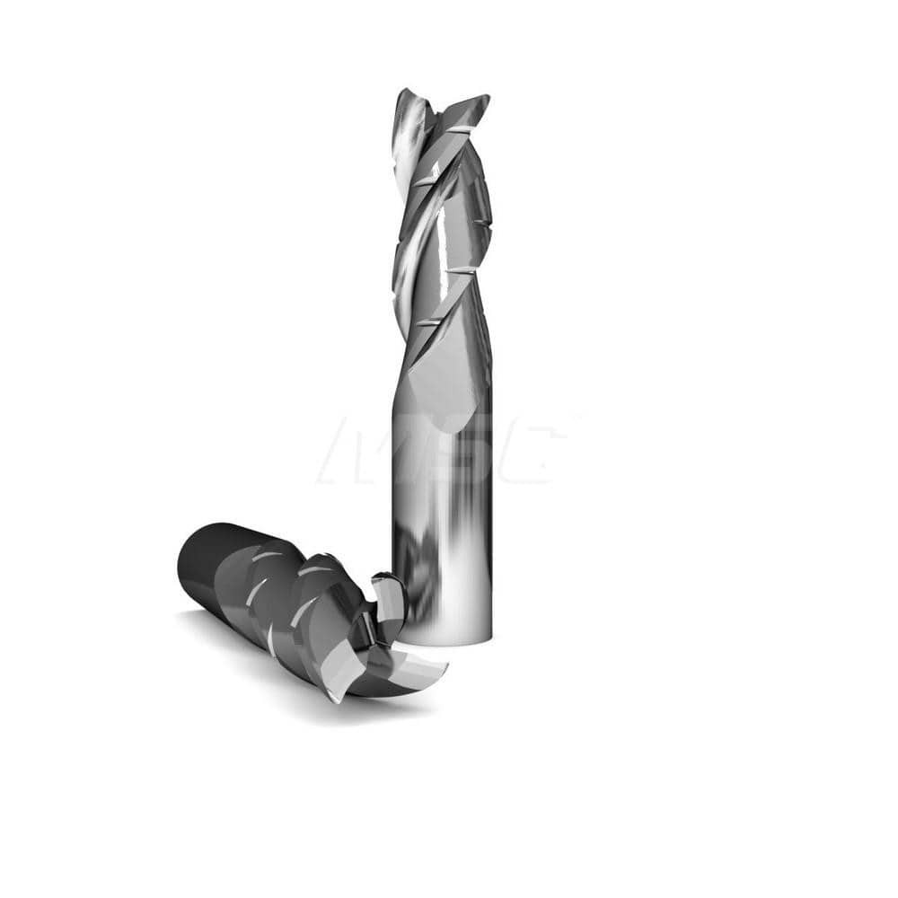 GWS 105277 Corner Radius End Mill: 3/8" Dia, 1/2" LOC, 0.015" Radius, 3 Flutes, Solid Carbide