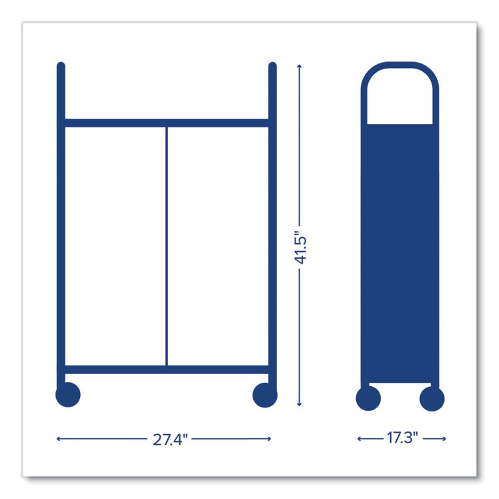GRATNELLS USA, LLC SSET134419 Callero Plus Double Column Trolley Set 13, Metal, 1 Shelf, 8 F2 Deep Bins, 27.4" x 17.3" x 41.5", Silver/Light Gray