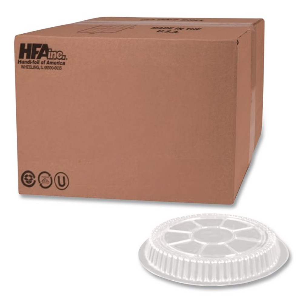HFA INC 2046DL Plastic Dome Lids, Fits Round Pan 2046, 9" Diameter x 0.88" h, Clear, 500/Carton