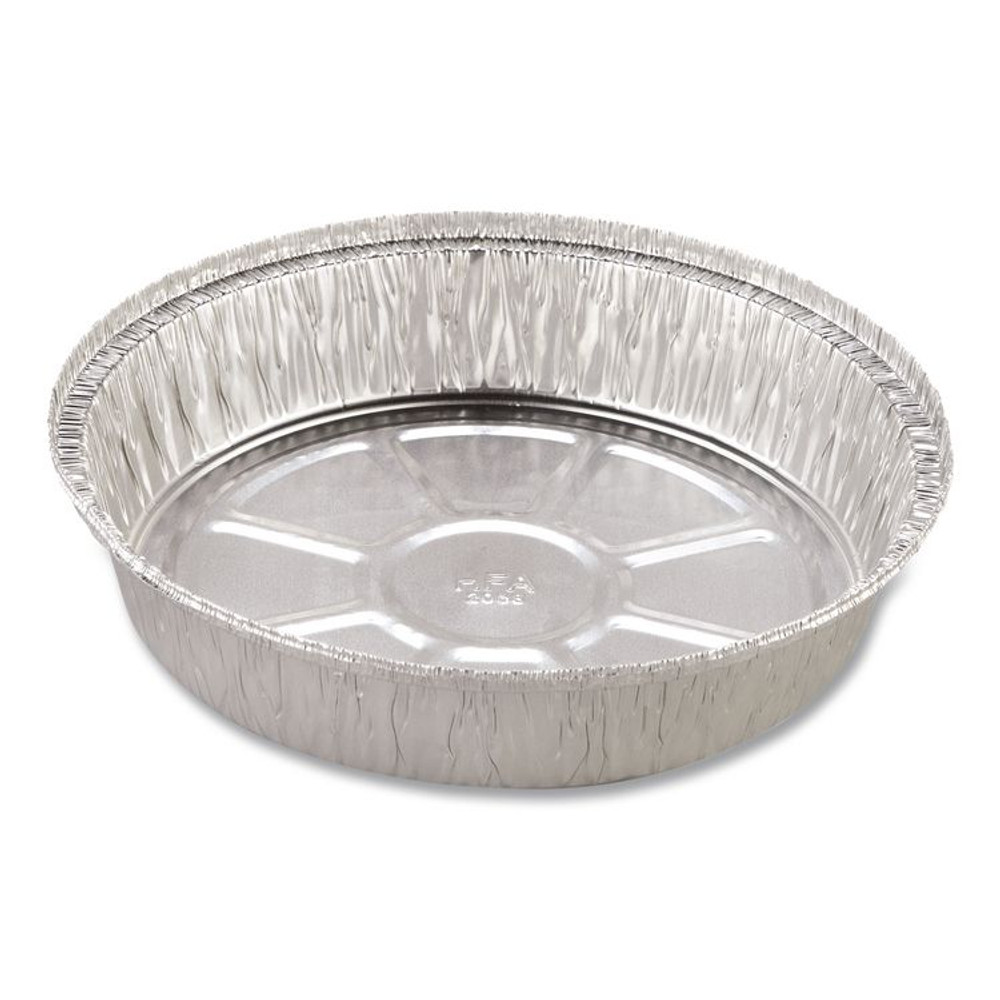 HFA INC 205830 Round Aluminum Container, 37 oz, 8" Diameter, Silver, 500/Carton