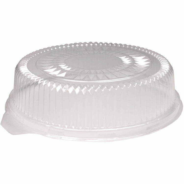 HFA INC 4012DL Plastic Dome Lids, Embossed, Fits 4012/4013, 12" Diameter, Clear, 25/Carton
