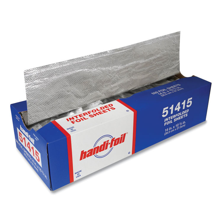 HFA INC 51415 Interfolded Foil Sheets, 10.75 x 14, 500/Box, 6 Boxes/Carton