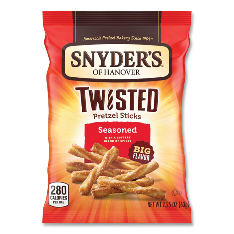 SNYDER'S 14750 Pretzels, Seasoned, 2.25 oz Bag, 36/Carton