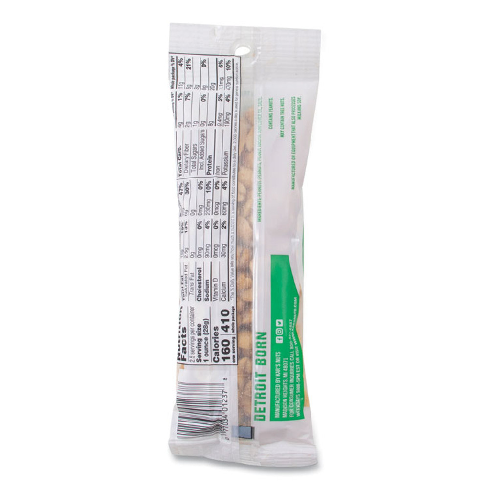 KAR'S NUTS SN08237 Peanuts, Salted, 2.5 oz Packet, 12/Box