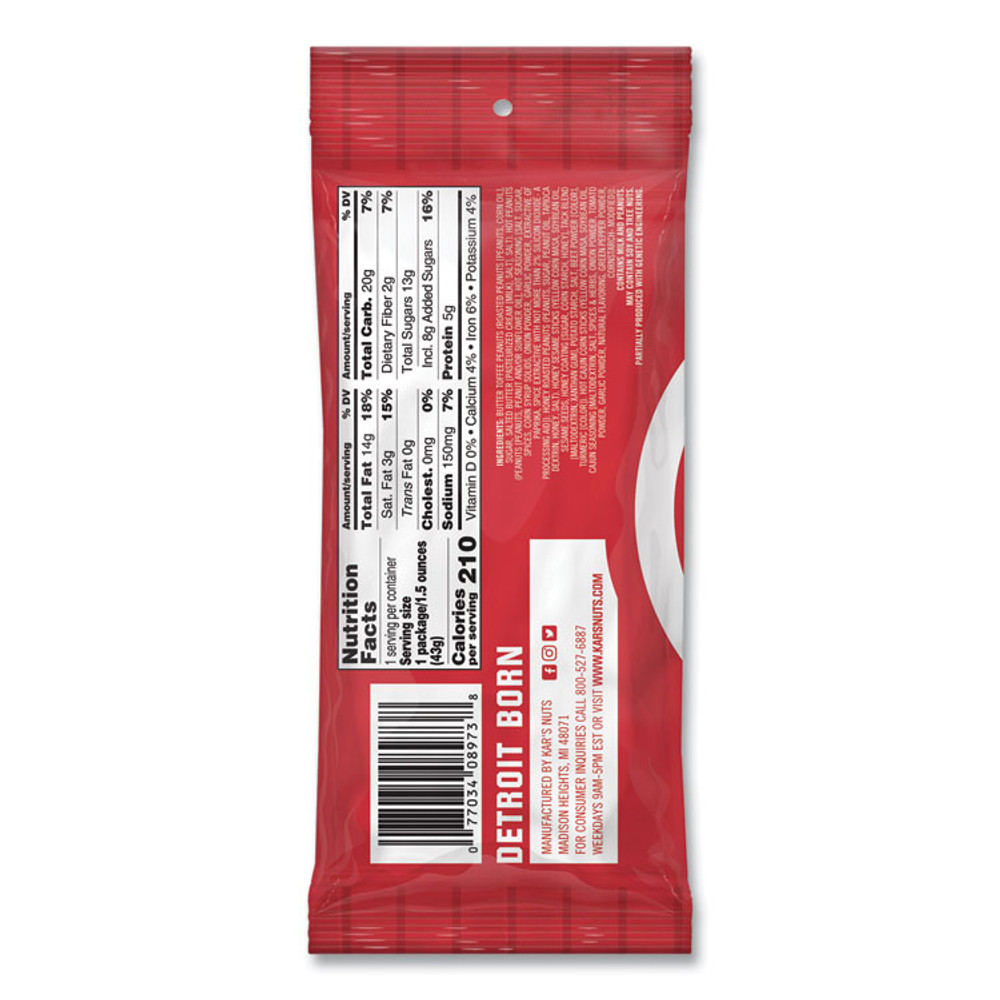 KAR'S NUTS SN08384 Trail Mix, Sweet 'N Spicy Mix, 1.75 oz Packet, 24/Box