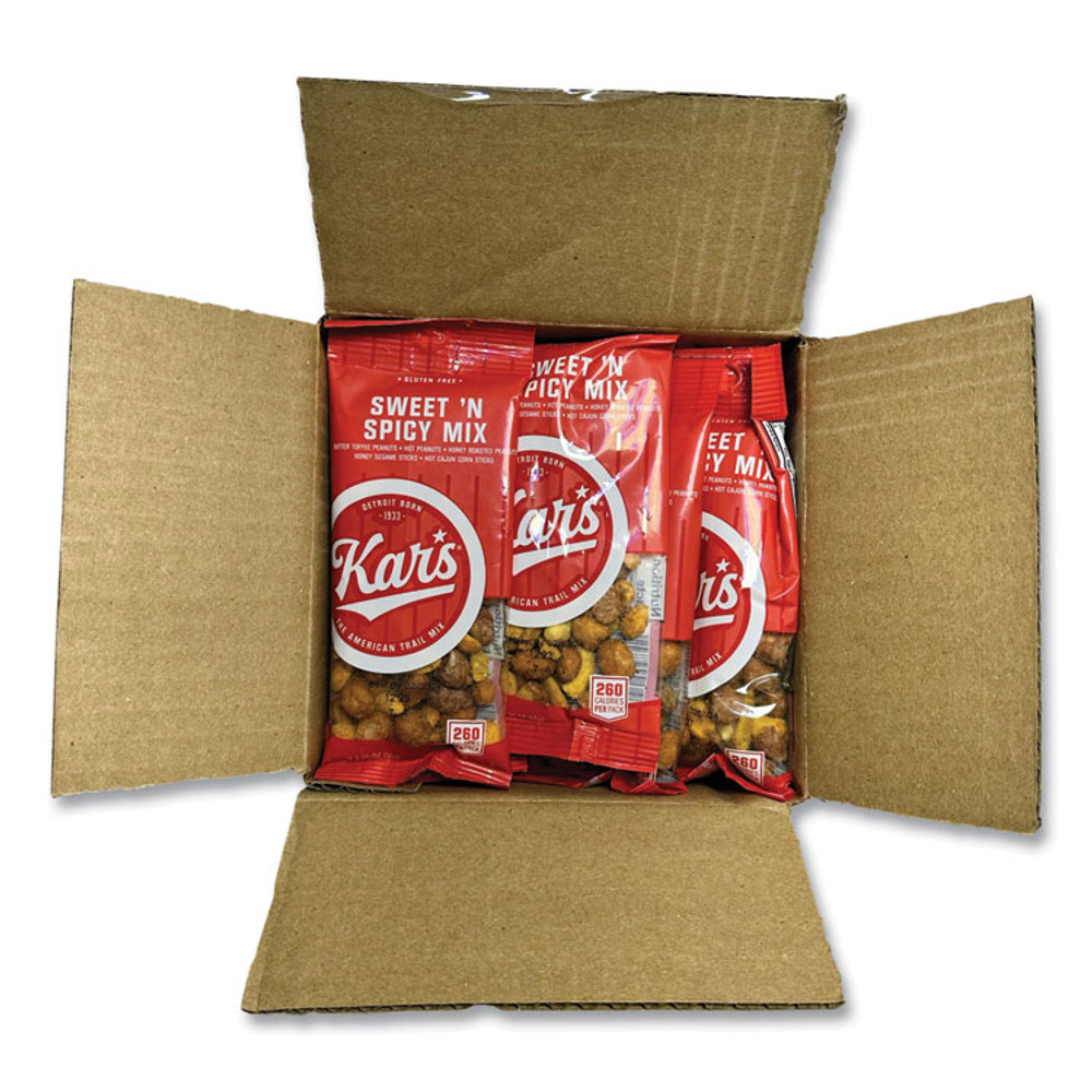 KAR'S NUTS SN08384 Trail Mix, Sweet 'N Spicy Mix, 1.75 oz Packet, 24/Box