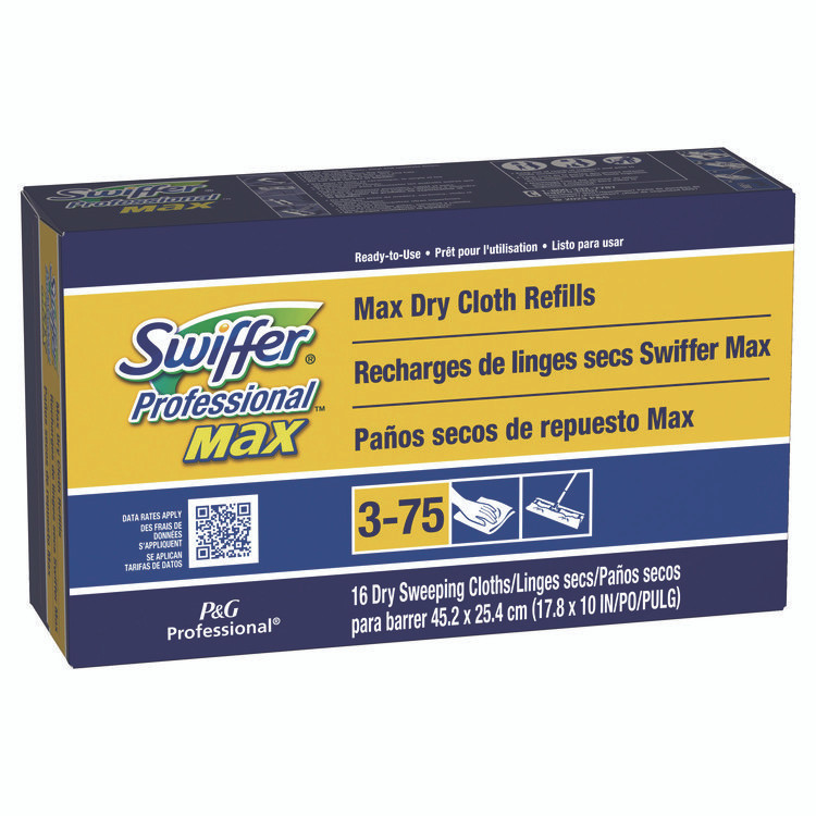 PROCTER & GAMBLE Swiffer® 37109 Max/XL Dry Refill Cloths, 17.88 x 10, White, 16/Box, 6 Boxes/Carton