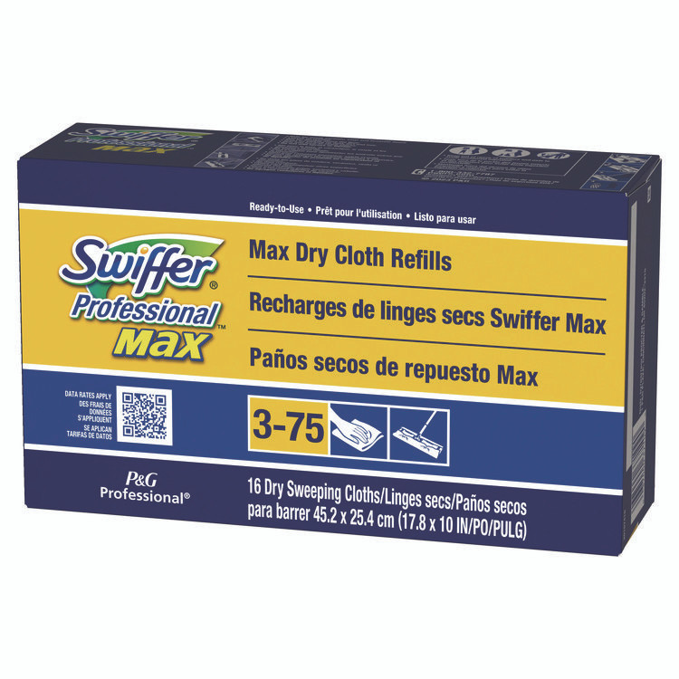 PROCTER & GAMBLE Swiffer® 37109 Max/XL Dry Refill Cloths, 17.88 x 10, White, 16/Box, 6 Boxes/Carton