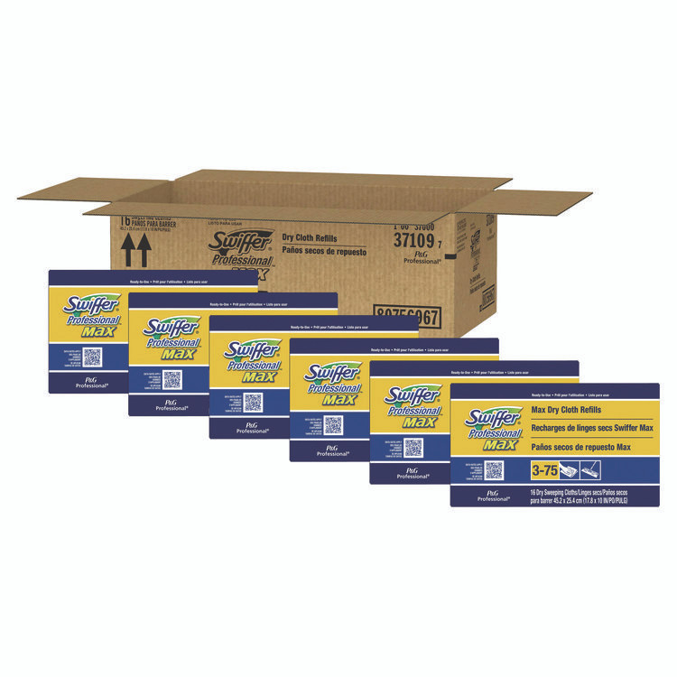 PROCTER & GAMBLE Swiffer® 37109 Max/XL Dry Refill Cloths, 17.88 x 10, White, 16/Box, 6 Boxes/Carton