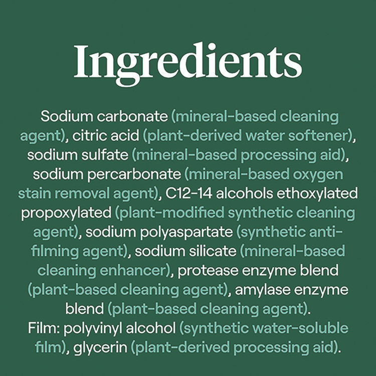 SEVENTH GENERATION 45180EA Natural Automatic Dishwasher Detergent Packs, Free and Clear, 45 Powder Packets/Box