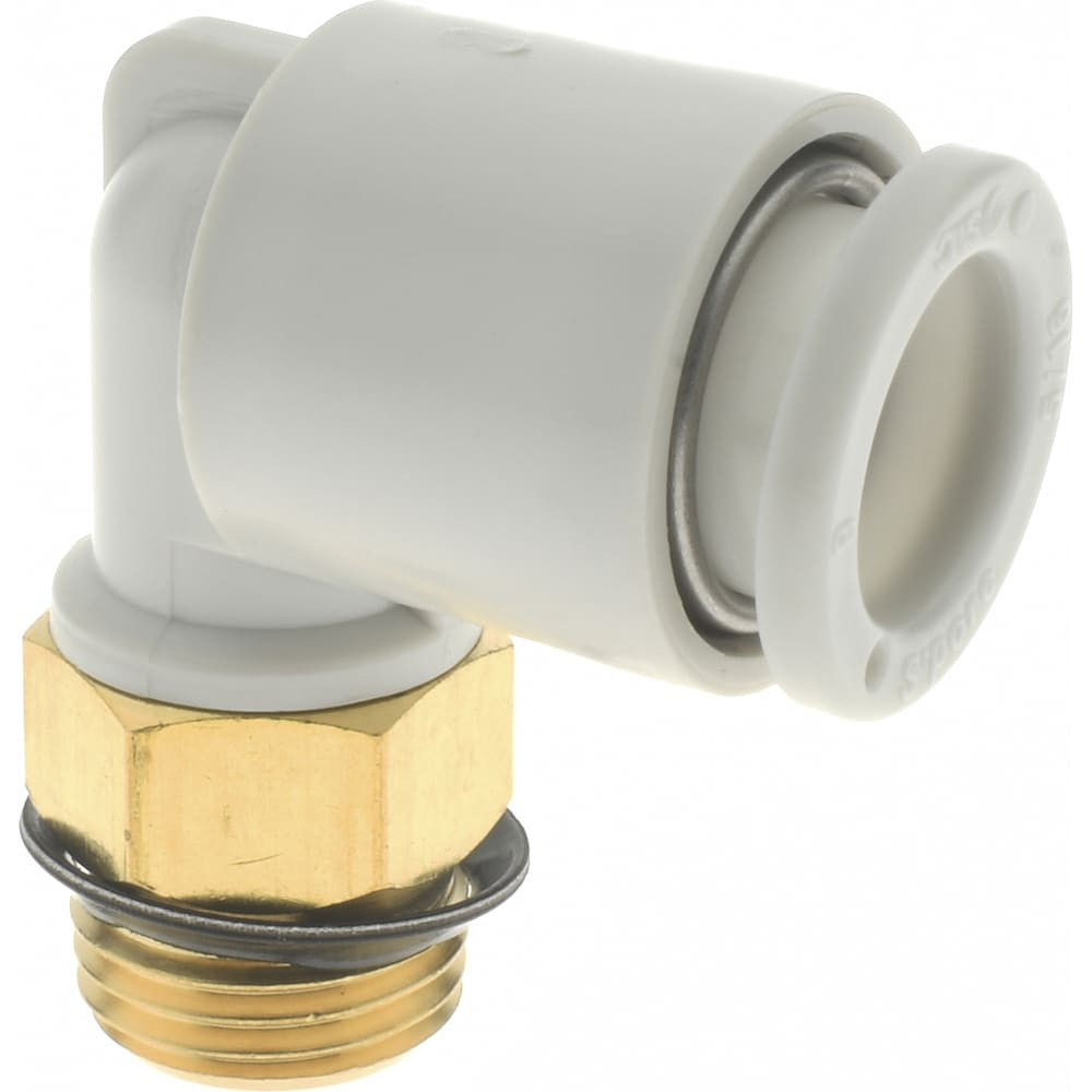 SMC PNEUMATICS KQ2L08-U01A Push-to-Connect Tube Fitting: Male Elbow, 1/8" Thread