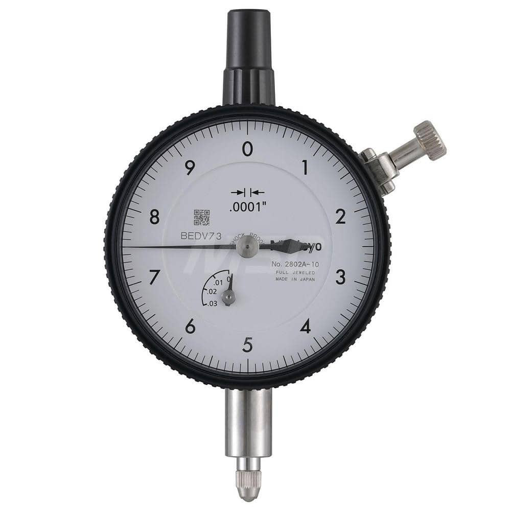 Mitutoyo 2802A-10 Dial Drop Indicator: 0 to 0.03" Range, 0-10 Dial Reading, 0.0001" Graduation