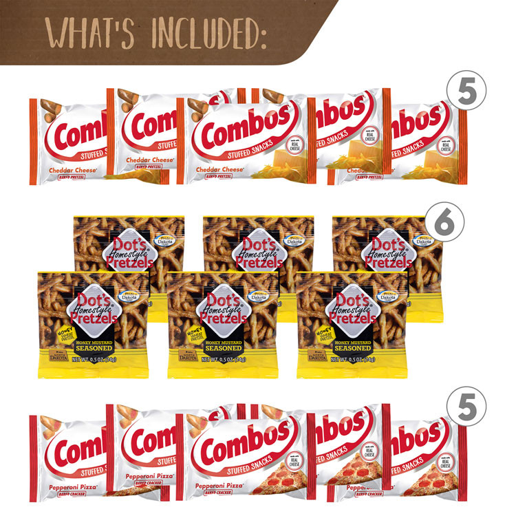 SNACK BOX PROS 70000160 Pretzel Lover's Snack Box, 38 Assorted Snacks/Box