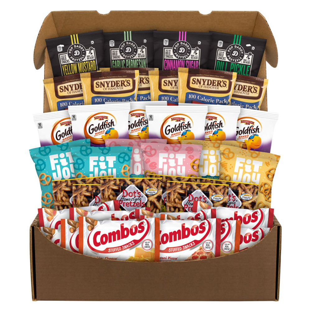 SNACK BOX PROS 70000160 Pretzel Lover's Snack Box, 38 Assorted Snacks/Box