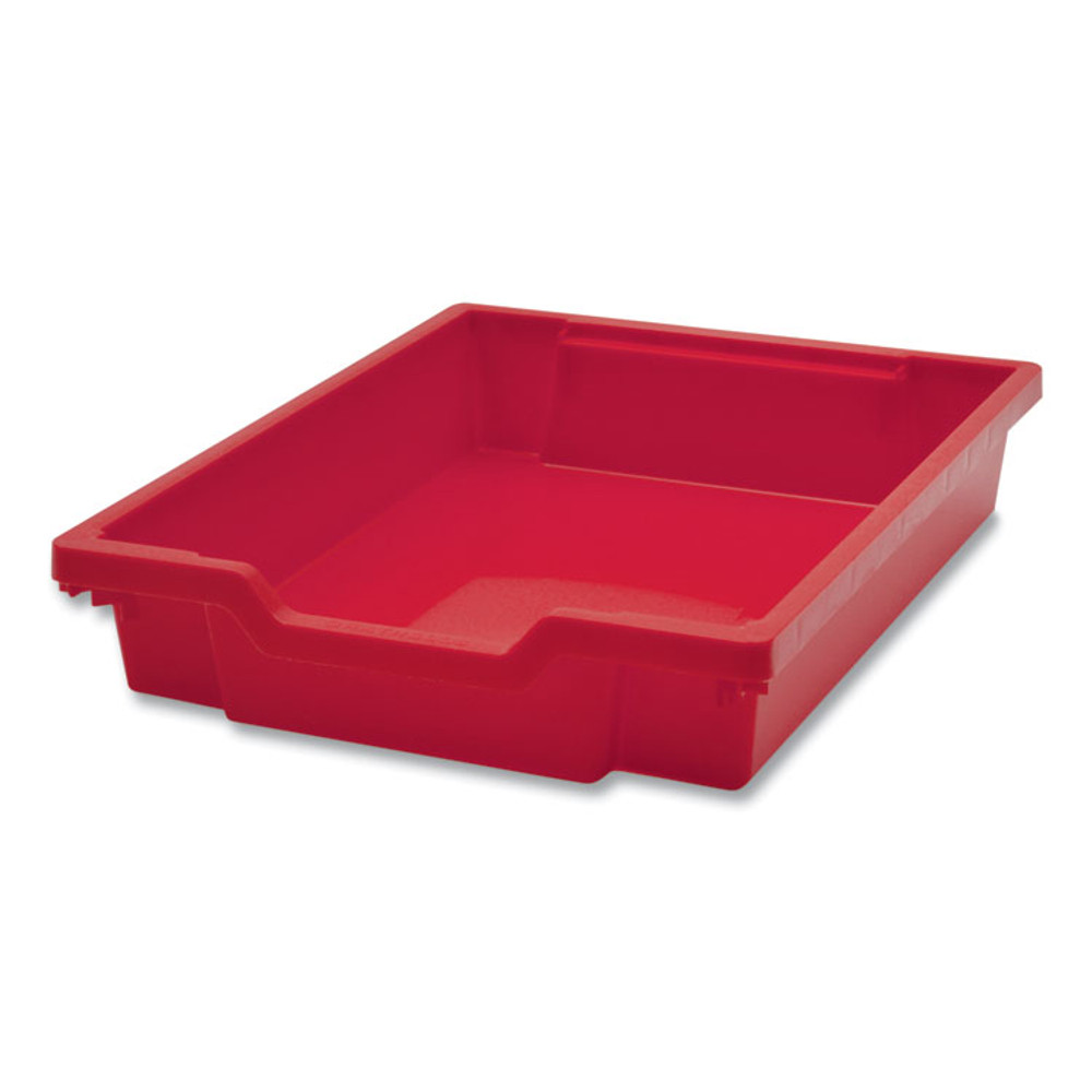 GRATNELLS USA, LLC MST014409 Callero MakerSpace Trolley Set 1, Metal, 1 Shelf, 12 F1 Shallow Bins, 3 F2 Deep Bins, 42.9" x 17.3" x 61.8", Silver/Flame Red