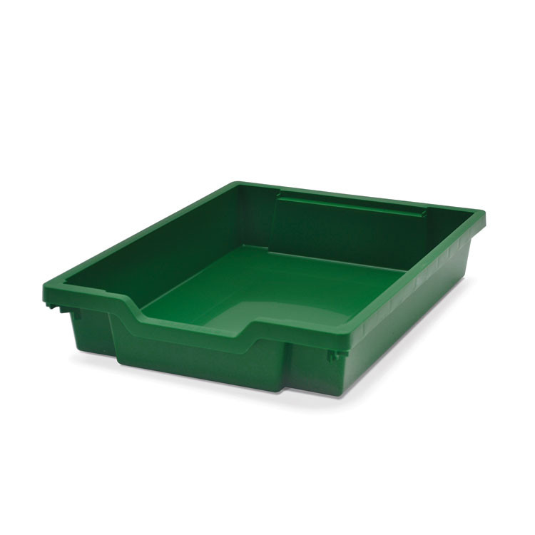 GRATNELLS USA, LLC MST014410 Callero MakerSpace Trolley Set 01, Metal, 1 Shelf, 12 F1 Bins, 3 F2 Bins, 42.9" x 17.3" x 61.8", Silver/Grass Green