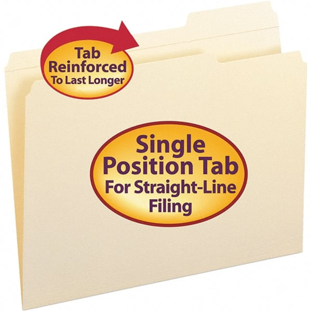 SMEAD SMD10337 File Folders with Top Tab: Letter, Manila, 100/Pack