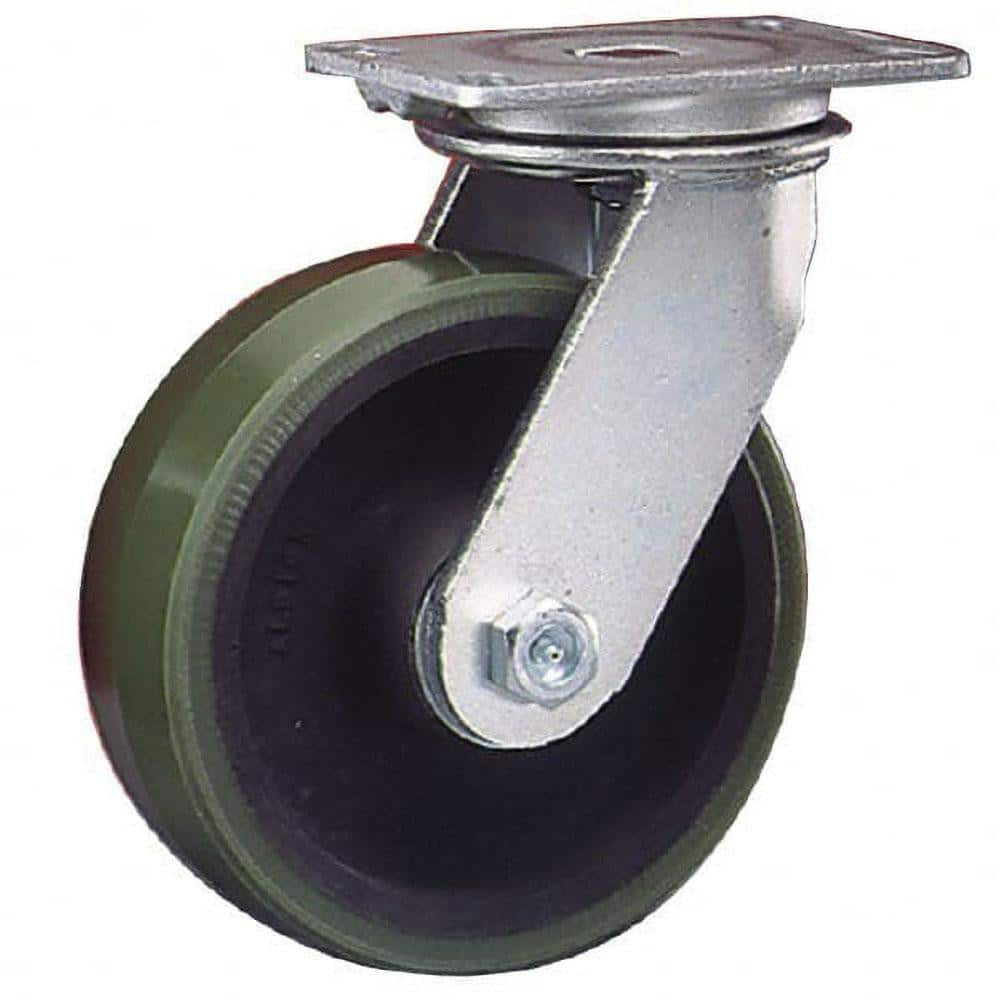 Albion 81TM10501S Swivel Top Plate Caster: Phenolic, 10" Wheel Dia, 3" Wheel Width, 2,000 lb Capacity, 11-1/2" OAH