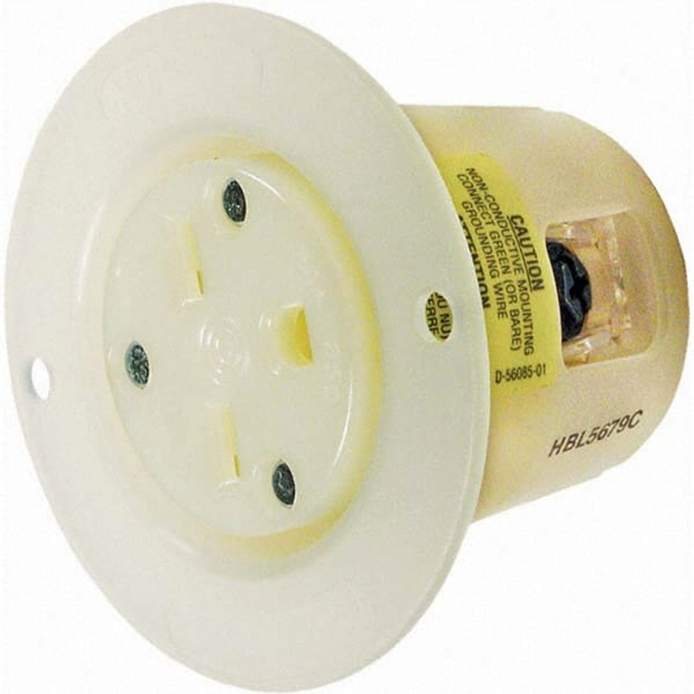 Hubbell Wiring Device-Kellems HBL5679C Straight Blade Single Receptacle: NEMA 6-15R, 15 Amps, Grounded