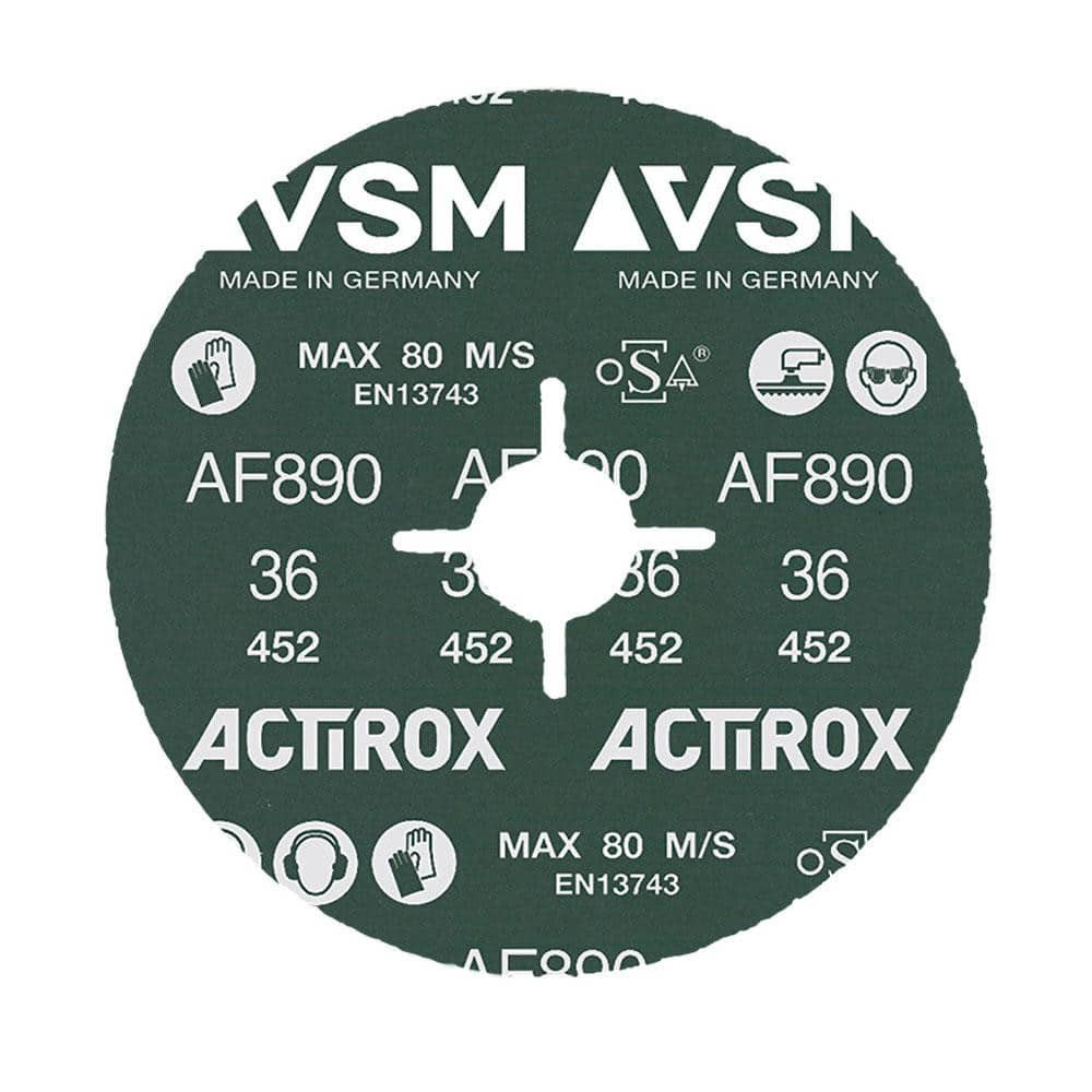 VSM 85859 Fiber Disc: 5" Disc Dia, 7/8" Hole, 120 Grit, Aluminum Oxide