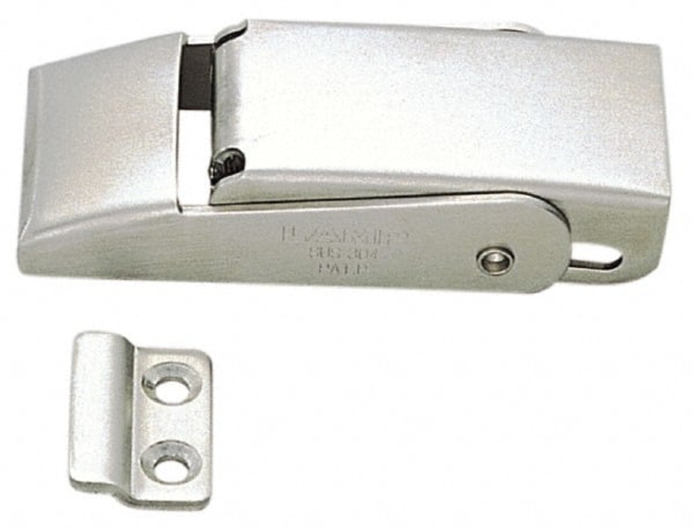 Sugatsune STF-80 Draw Door Latch: 3-5/32" OAW, 49/64" OAH, Stainless Steel, Satin Finish