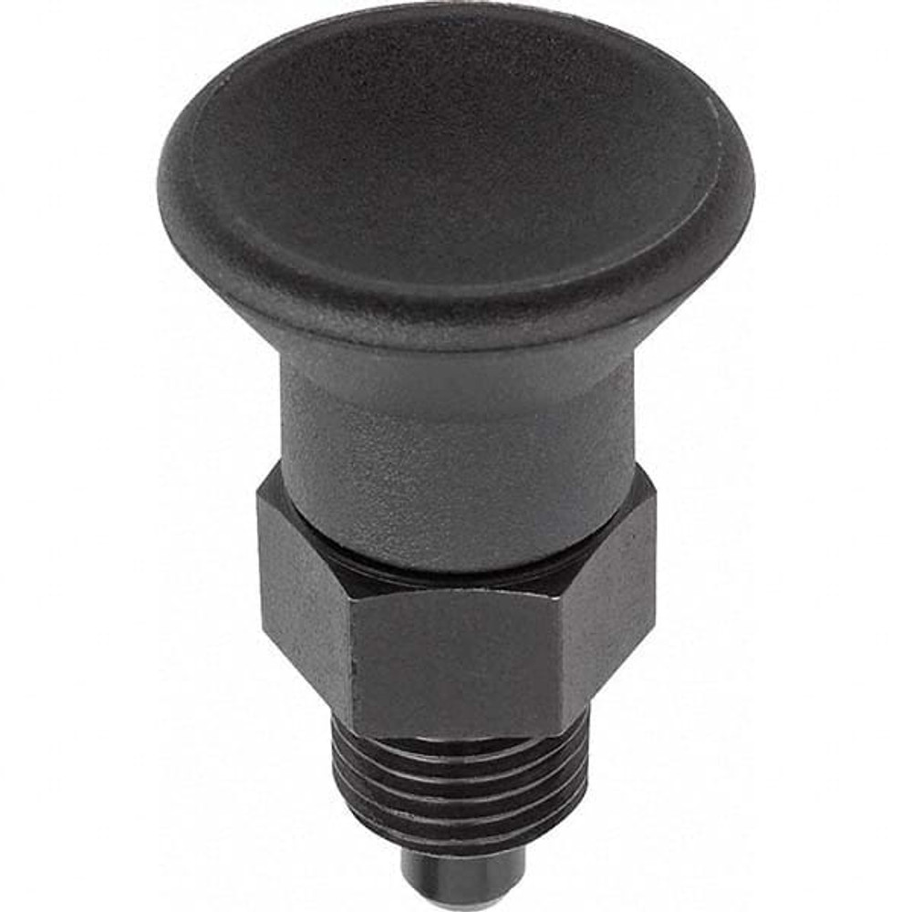 KIPP K0631.15105AL 3/8-24, 8mm Thread Length, 5mm Plunger Diam, Locking Pin Knob Handle Indexing Plunger