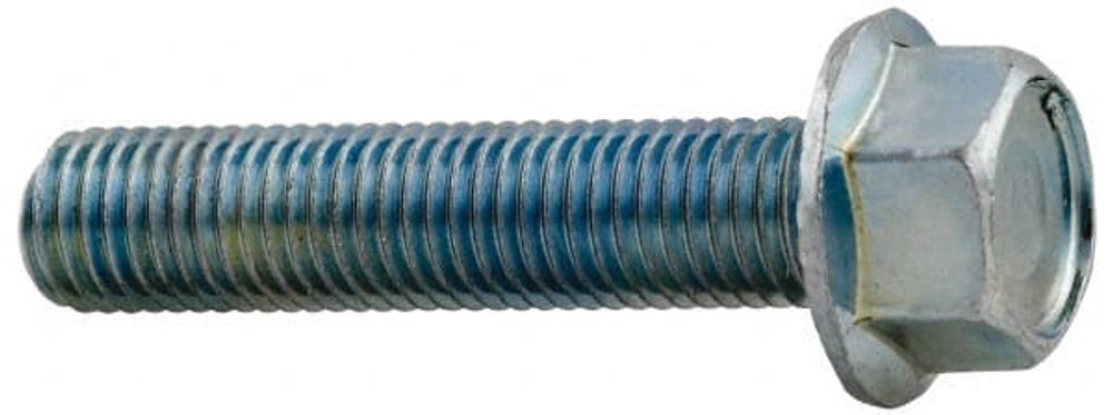 Value Collection 406238PS Serrated Flange Bolt: 3/8-16 UNC, 3" Length Under Head, Fully Threaded