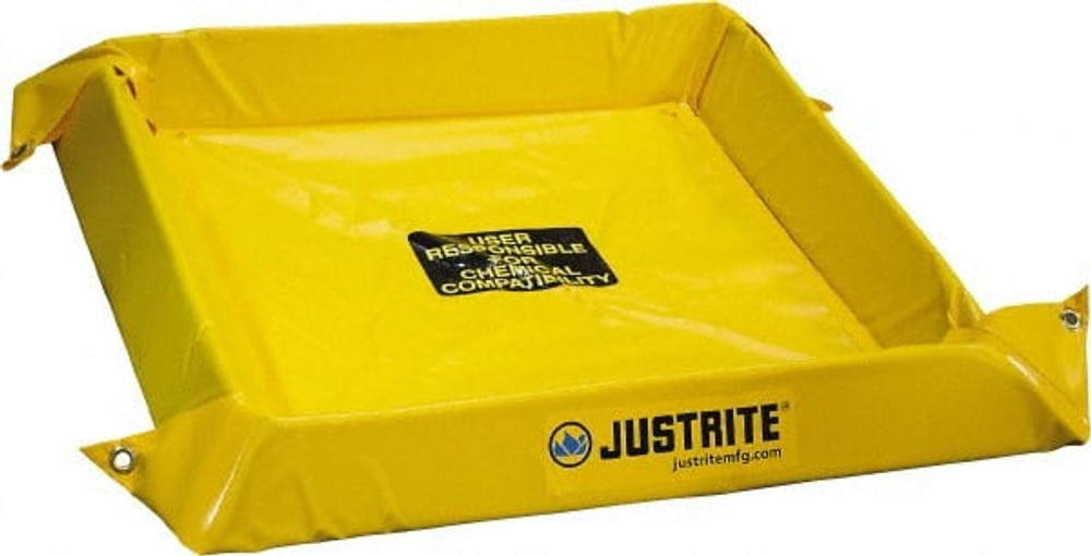 Justrite. 28412 Low Wall Collapsible Berm: 90 gal Capacity, 6' Long, 6' Wide, 4" High