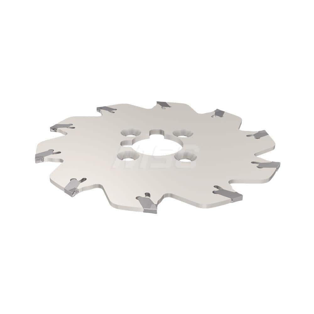 Iscar 2301021 Indexable Slotting Cutter: 0.26" Cutting Width, 6.3" Cutter Dia, Arbor Hole Connection, 1.55" Max Depth of Cut, 1-1/2" Hole