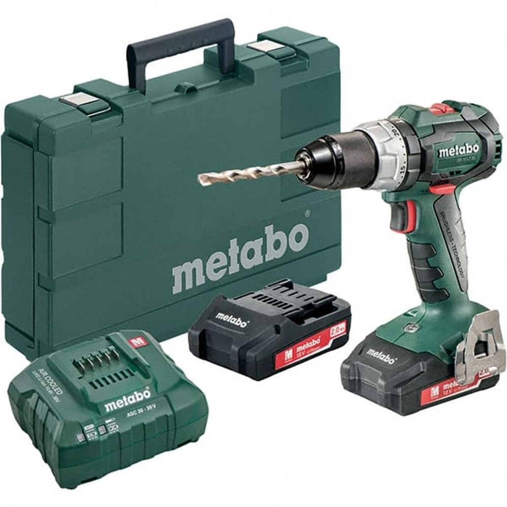 Metabo 602316520 Cordless Hammer Drill: 18V, 1/16 to 1/2" Chuck, 31,950 BPM, 600 to 2,100 RPM