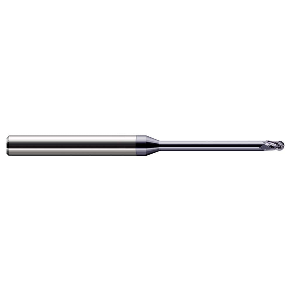 Harvey Tool 35662-C3 Ball End Mill: 0.062" Dia, 0.093" LOC, 3 Flute, Solid Carbide