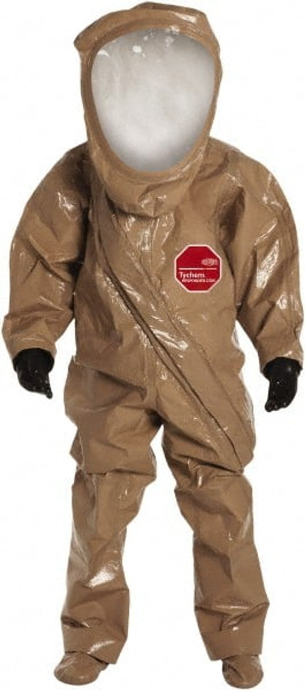 Dupont RC550TTNMD00017 Encapsulated Suits: Medium, Tan, Tychem, Zipper Closure, Taped