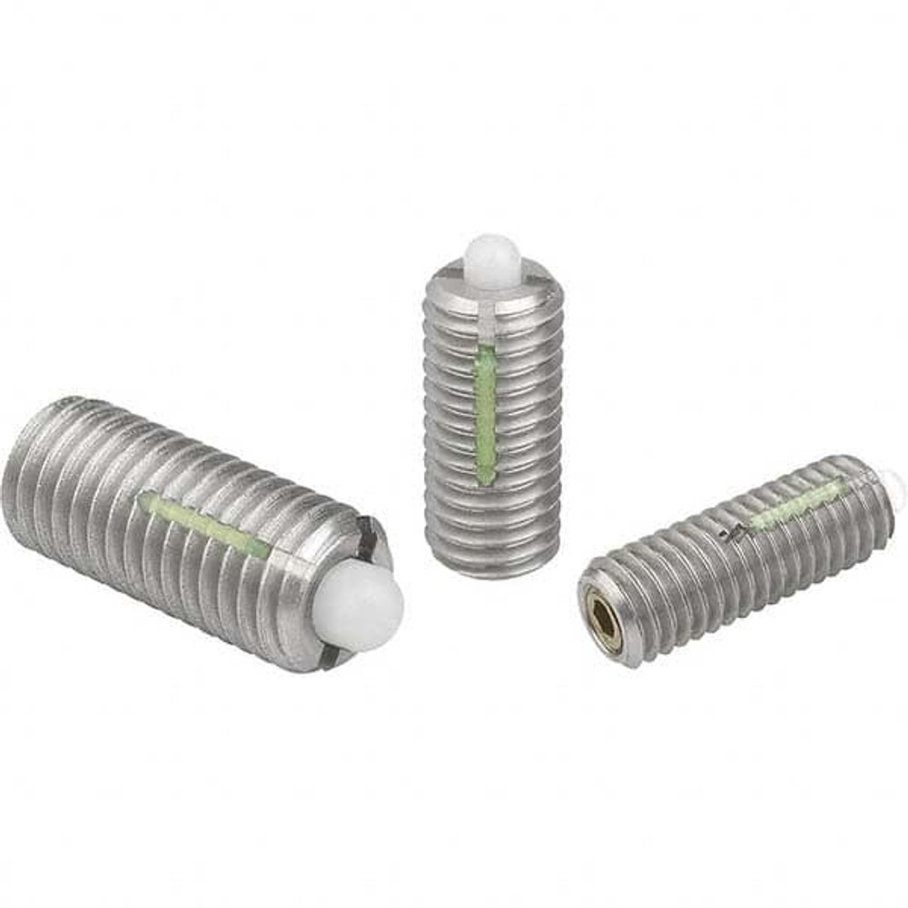 KIPP K0330.A6 Threaded Spring Plunger: 5/8-11, 1.2598" Thread Length, 0.2953" Dia, 0.1969" Projection