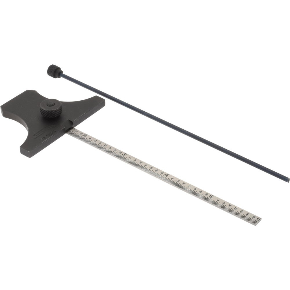 SPI 13-188-8 0 to 6 Inch Rule Measurement Range, 30 to 60° Angle Measurement Range, Hardened Steel (Head); Stainless Steel (Rule) Depth and Angle Gage