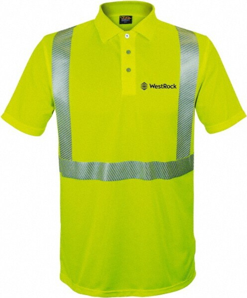 Reflective Apparel Factory 302CTLM4XWRBK01 Work Shirt: High-Visibility, 4X-Large, Polyester, High-Visibility Lime