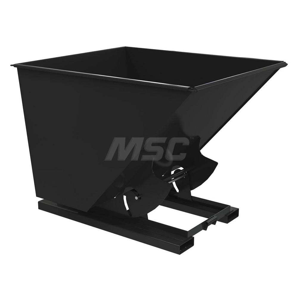 Vestil D-200-HD-NB-BLK Stationary Tilt Hopper: 6,000 lb Capacity, 57" Wide, 69" Long, 51" High