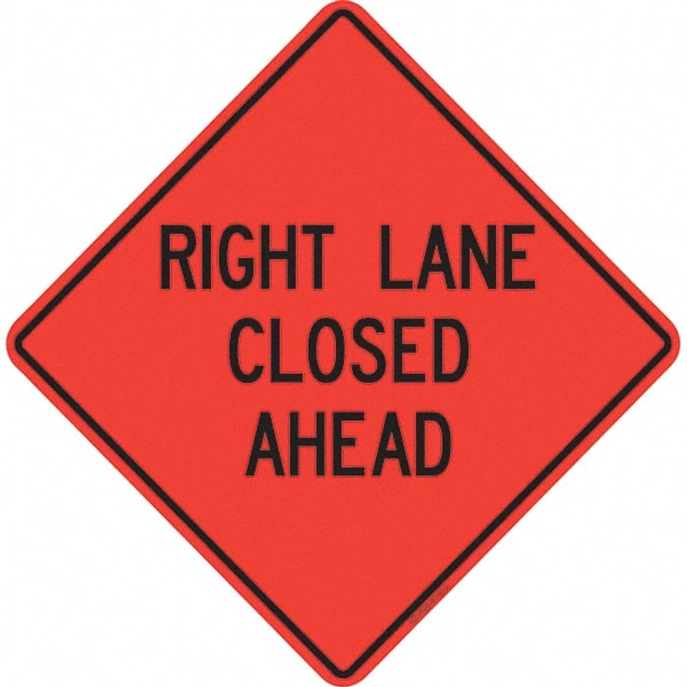 PRO-SAFE 07-800-4712-L Traffic Control Sign: Triangle, "Right Lane Closed Ahead"