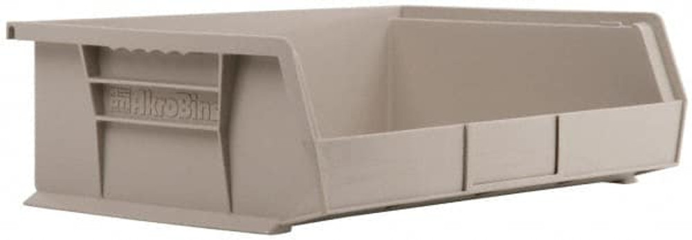 Akro-Mils 30255STONE Plastic Hopper Stacking Bin: Gray