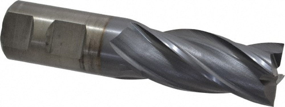 Cleveland C33290 Square End Mill: 1'' Dia, 2'' LOC, 1'' Shank Dia, 4-1/2'' OAL, 4 Flutes, High Speed Steel